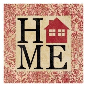 Home Bandana Print Wrapped Canvas Wall Art
